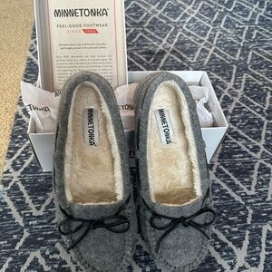 Minnetonka Gray Moccasins